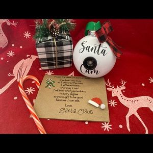 Santa Cam Ornament WITH Santa Claus letter, Holiday, Christmas, Kids, North Pole